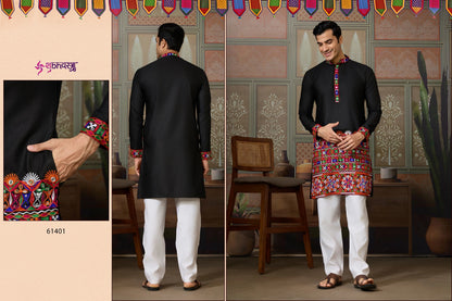 Rajwadi Raas 3 Shubhvastra Cotton Silk Mens Kurta Wholesaler Gujarat