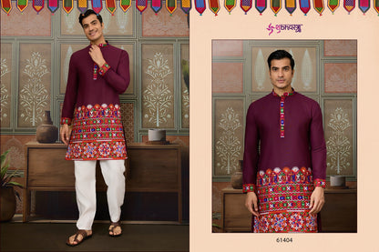 Rajwadi Raas 3 Shubhvastra Cotton Silk Mens Kurta Wholesaler Gujarat