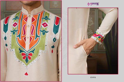 Rajwadi Raas 4 Shubhvastra Cotton Mens Kurta Wholesale