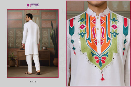Rajwadi Raas 4 Shubhvastra Cotton Mens Kurta Wholesale