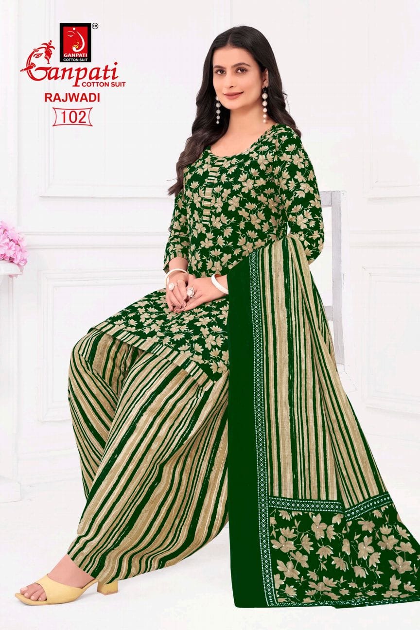 Rajwadi Vol 1 Ganpati Cotton Patiyala Style Suits Exporter