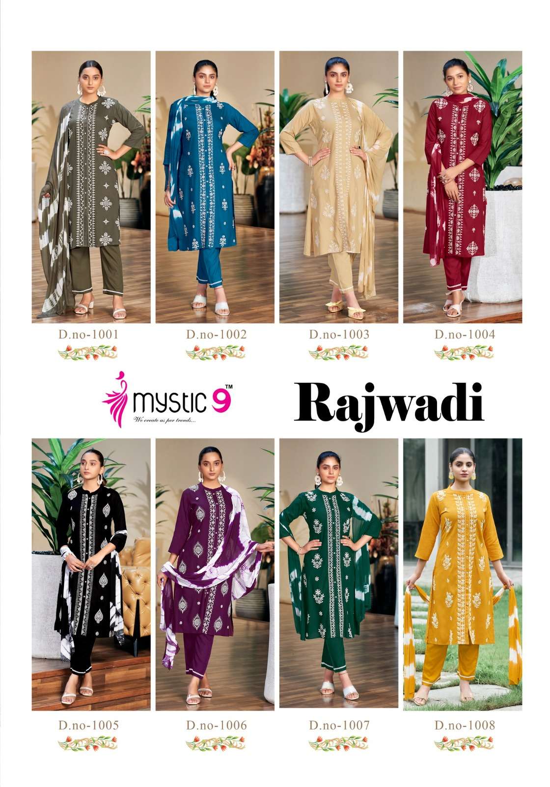 Rajwadi Vol 1 Mystic 9 Rayon Readymade Pant Style Suits Wholesale