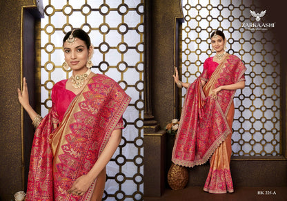 Rajwadi Zarkaashi Tissue Sarees Wholesale Price