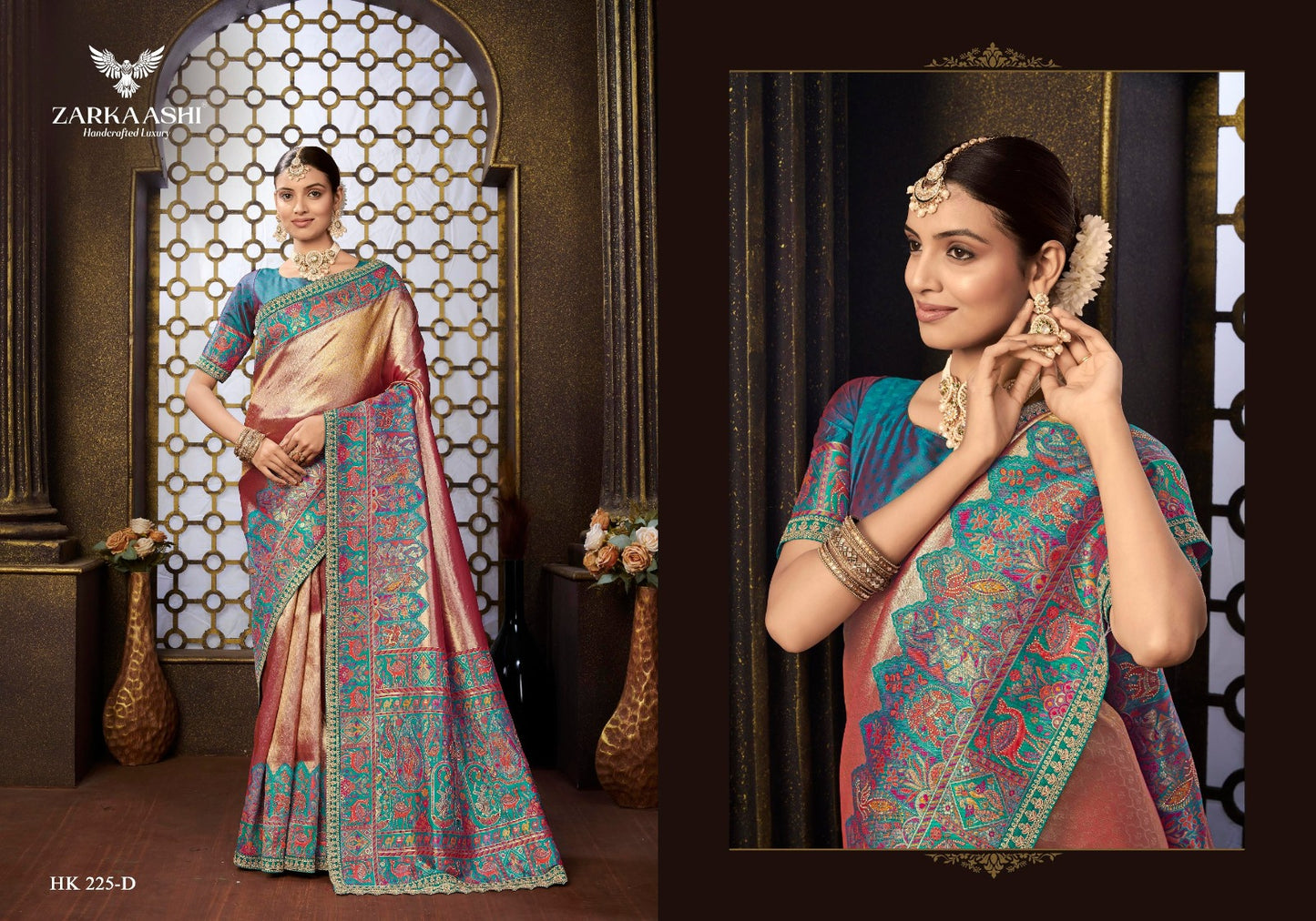 Rajwadi Zarkaashi Tissue Sarees Wholesale Price
