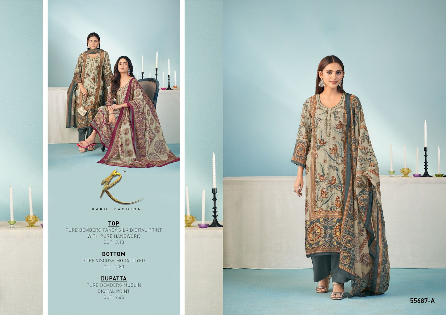 Rakhdi Special 55687 Rakhi Fashion Bemberg Pant Style Suits Wholesaler Gujarat