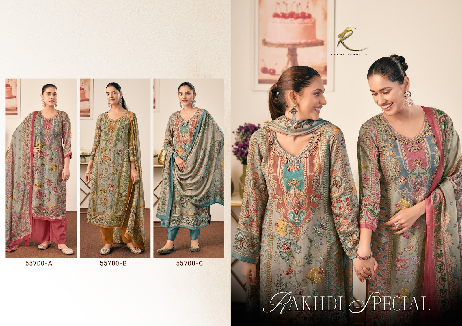 Rakhdi Special Rakhi Fashion Bemberg Pant Style Suits Wholesaler