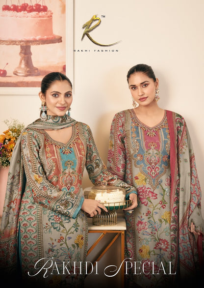 Rakhdi Special Rakhi Fashion Bemberg Pant Style Suits Wholesaler