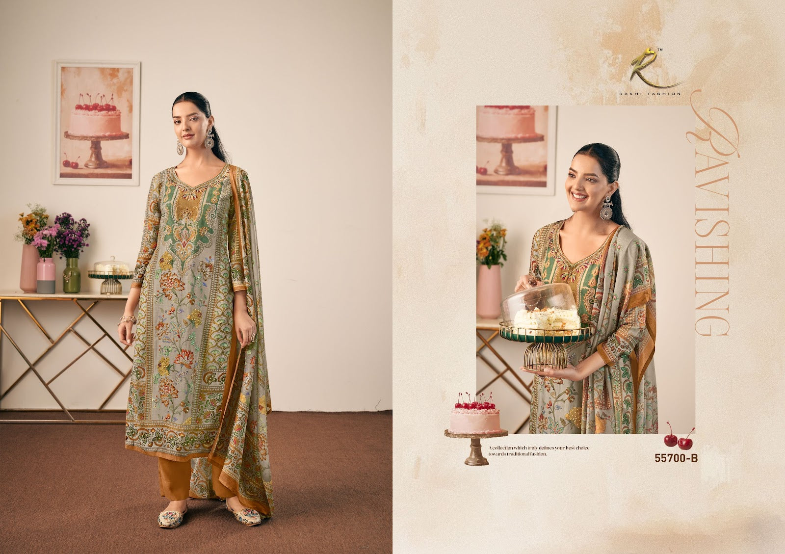 Rakhdi Special Rakhi Fashion Bemberg Pant Style Suits Wholesaler