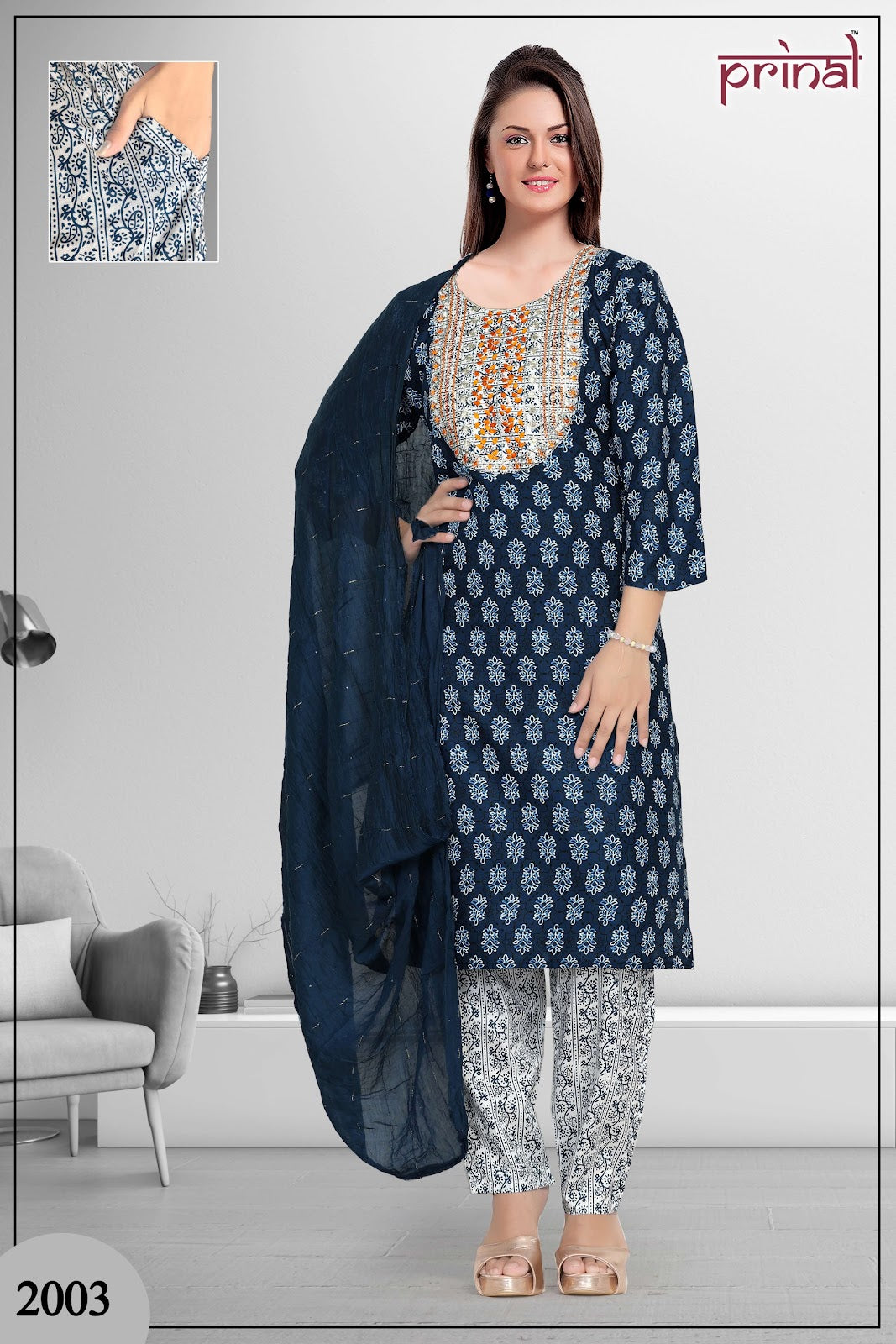 Rakhi 2 Prinal Heavy Reyon Readymade Pant Style Suits Wholesale Rate