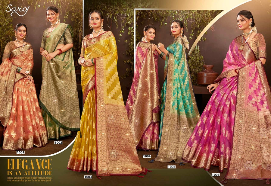 Rakhi Organza Saroski Vol 3 Saroj Sarees Supplier India
