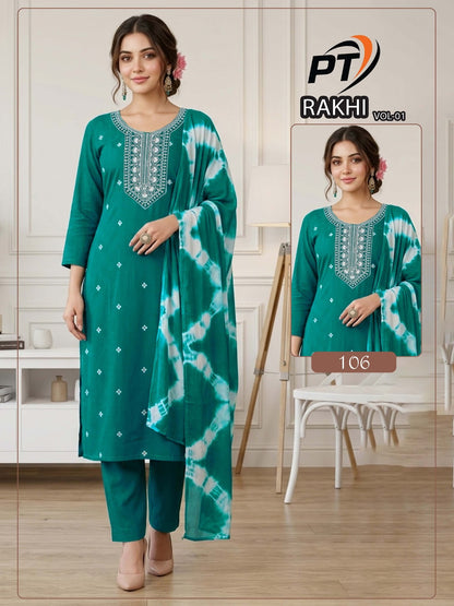 Rakhi Vol 1 Pt Vertical Readymade Pant Style Suits Wholesale Price