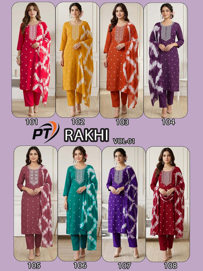 Rakhi Vol 1 Pt Vertical Readymade Pant Style Suits Wholesale Price