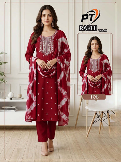 Rakhi Vol 1 Pt Vertical Readymade Pant Style Suits Wholesale Price