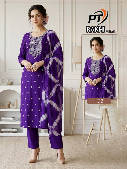 Rakhi Vol 1 Pt Vertical Readymade Pant Style Suits Wholesale Price