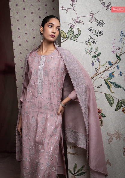 Raknaaf Naariti Mul Chanderi Pant Style Suits Supplier Ahmedabad