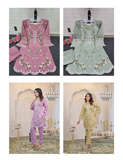 Raksha Karachi Afsana Vatican Kurti Pant Set Wholesale Rate
