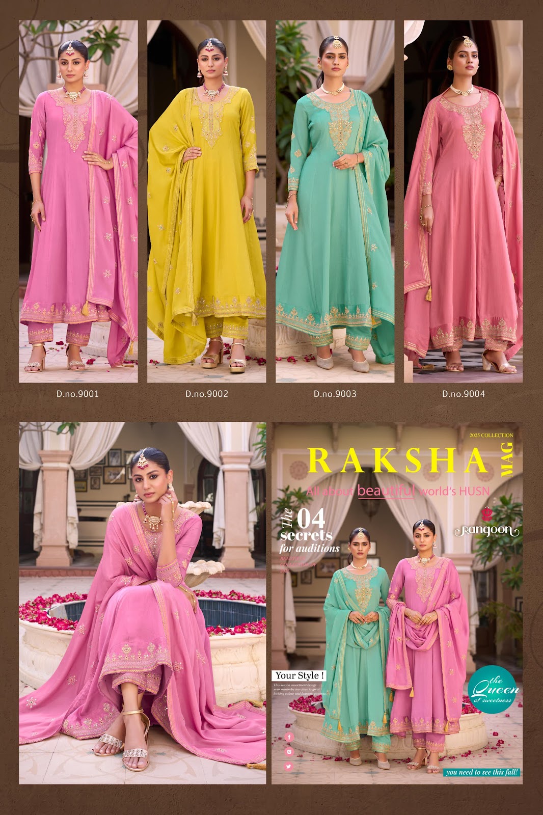 Raksha Rangoon Silk Readymade Anarkali Suits Supplier Gujarat