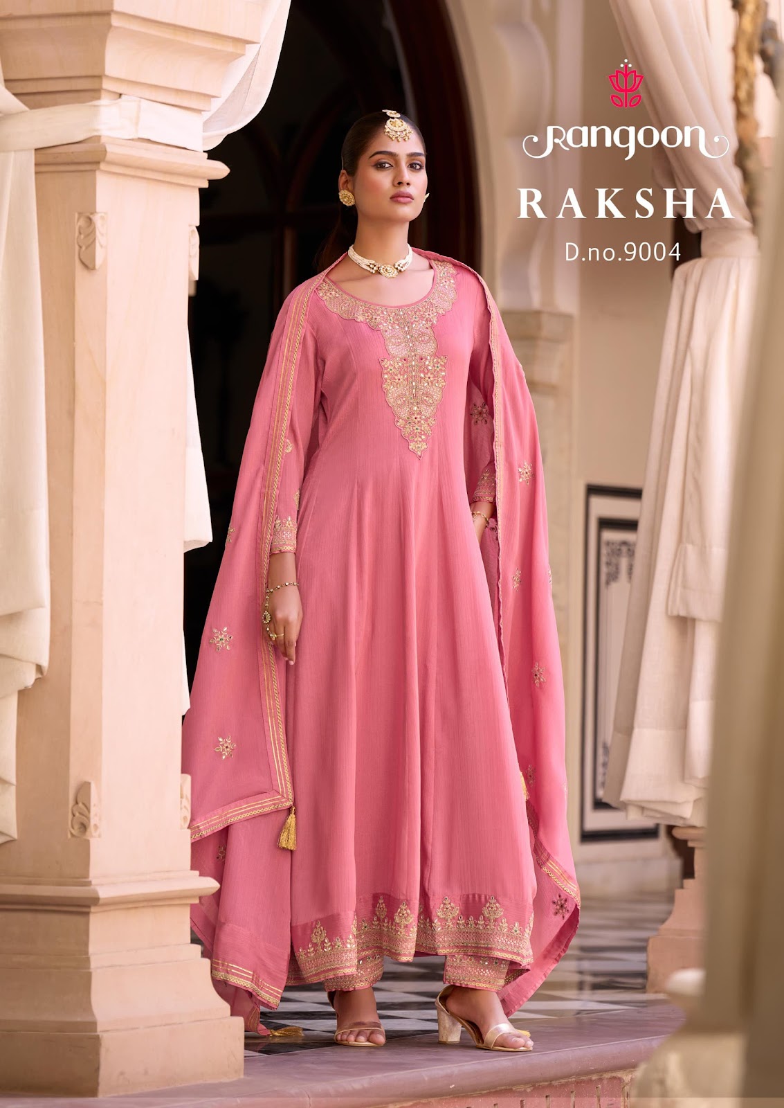 Raksha Rangoon Silk Readymade Anarkali Suits Supplier Gujarat