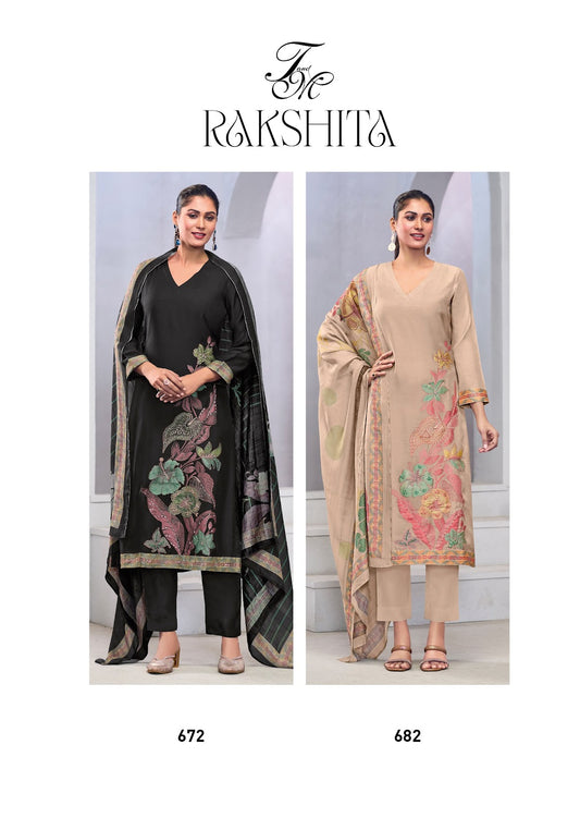Rakshita Tm Muslin Silk Pant Style Suits Supplier Ahmedabad