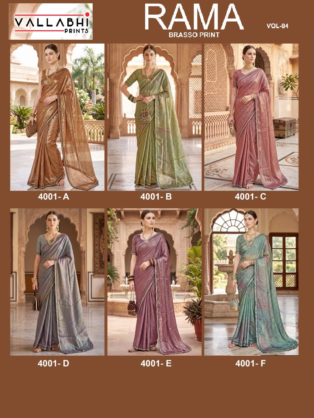 Rama Vol 4 Vallabhi Prints Brasso Sarees Manufacturer Ahmedabad