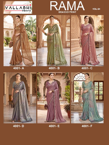 Rama Vol 4 Vallabhi Prints Brasso Sarees Manufacturer Ahmedabad
