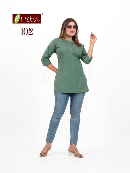 Rambha Hetvi Cotton Short Kurtis Wholesaler Gujarat