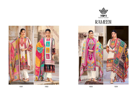 Rameen Aqsa Muslin Silk Karachi Salwar Suits Exporter Gujarat
