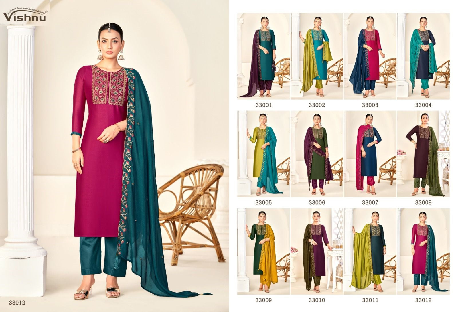 Rameena Vol 3 Vishnu Impex Vichitra Silk Pant Style Suits Exporter Ahmedabad