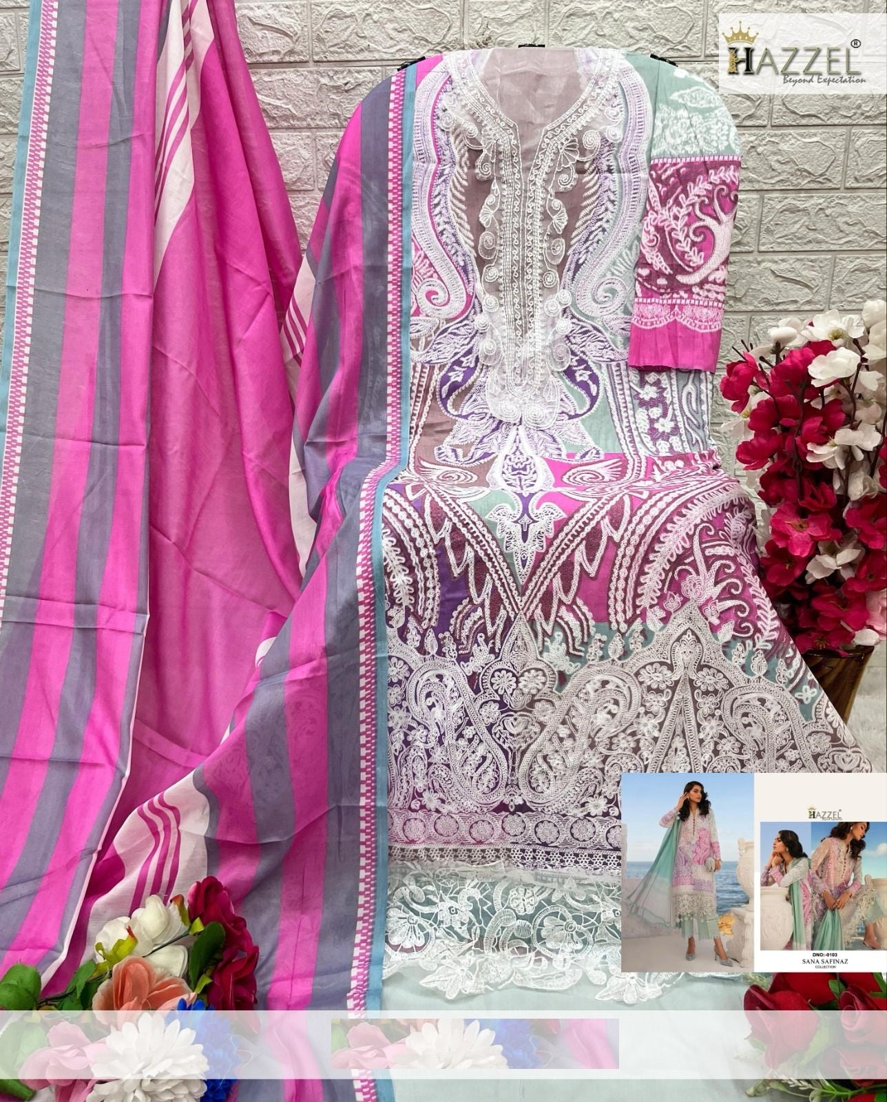 रामशा रंगरेज़ लक्ज़री लॉन हेज़ल कॉटन कराची सलवार सूट आपूर्तिकर्ता भारत