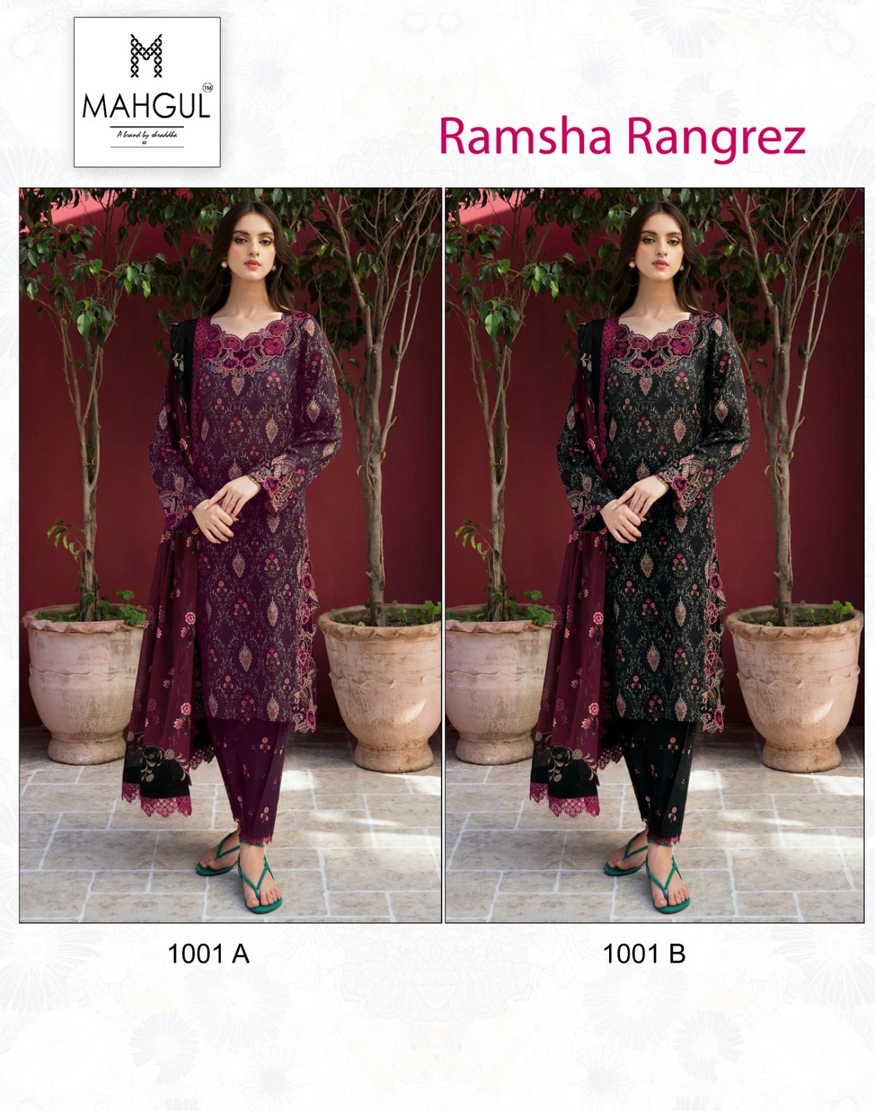 Ramsha Rangrez Mahgul Cotton Pakistani Patch Work Suits Manufacturer India