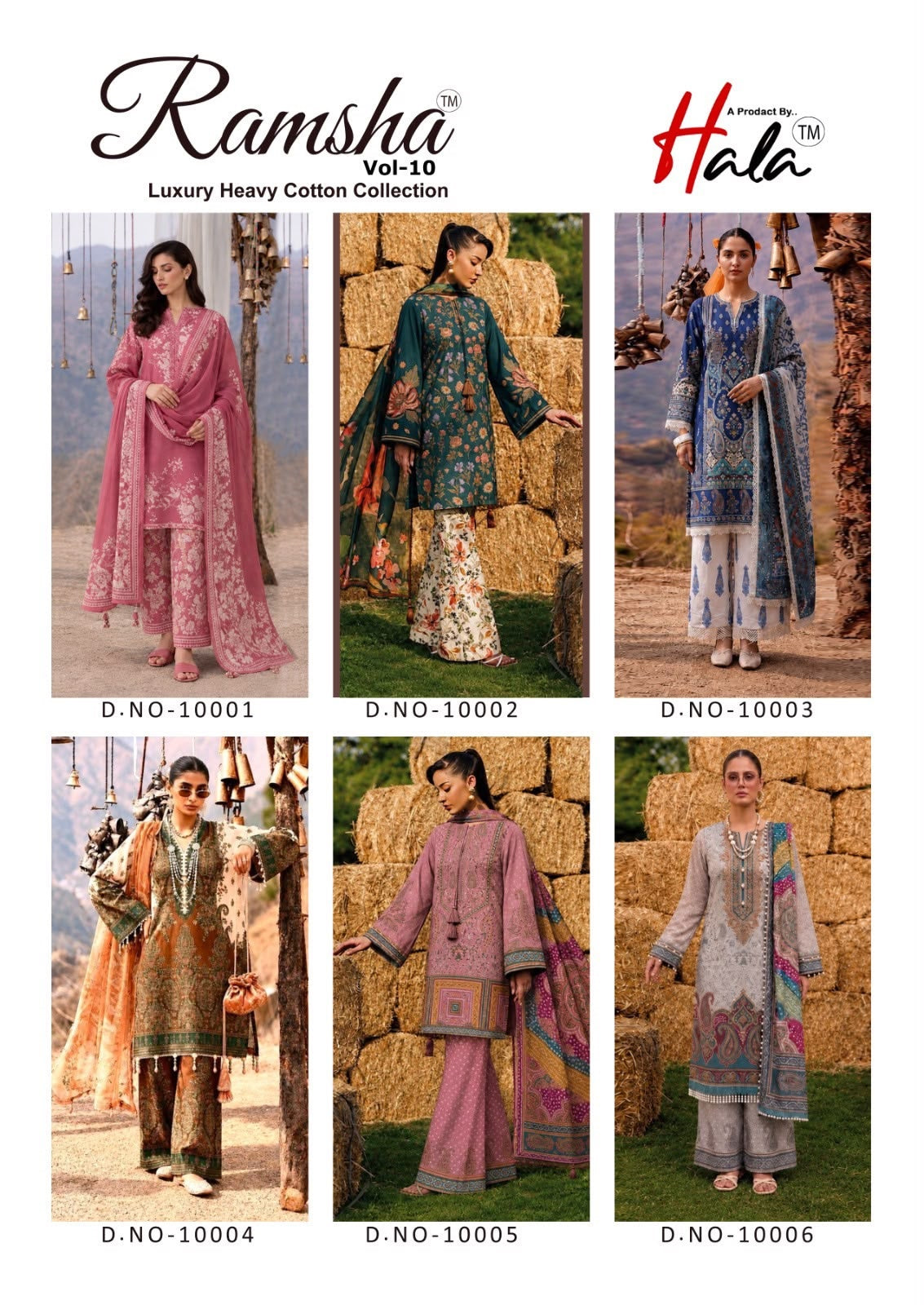 Ramsha Vol 10 Hala Cotton Karachi Salwar Suits Exporter Gujarat