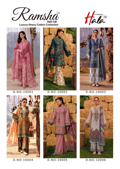 Ramsha Vol 10 Hala Cotton Karachi Salwar Suits Exporter Gujarat