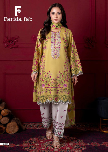 Ramsha Vol 6 Farida Fab Mix Cotton Karachi Salwar Suits Wholesaler