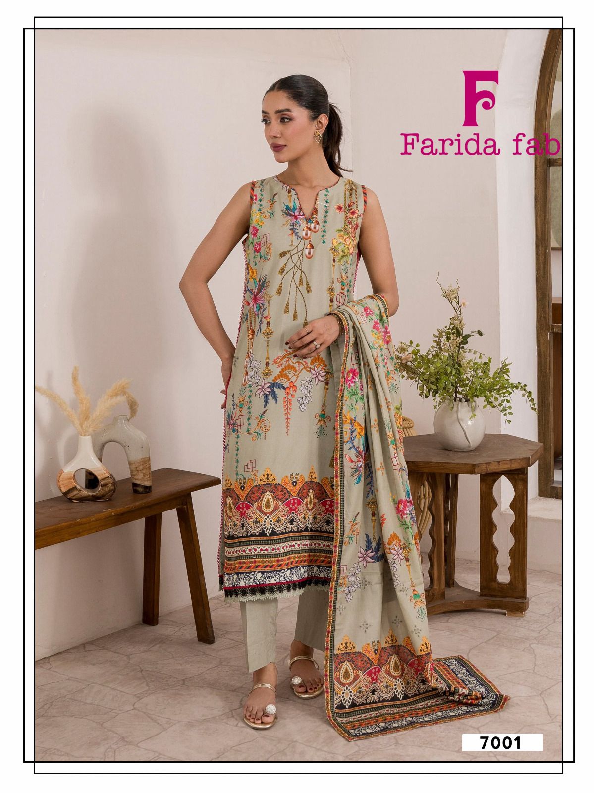 Ramsha Vol 7 Farida Fab Lawn Cotton Karachi Salwar Suits Wholesaler