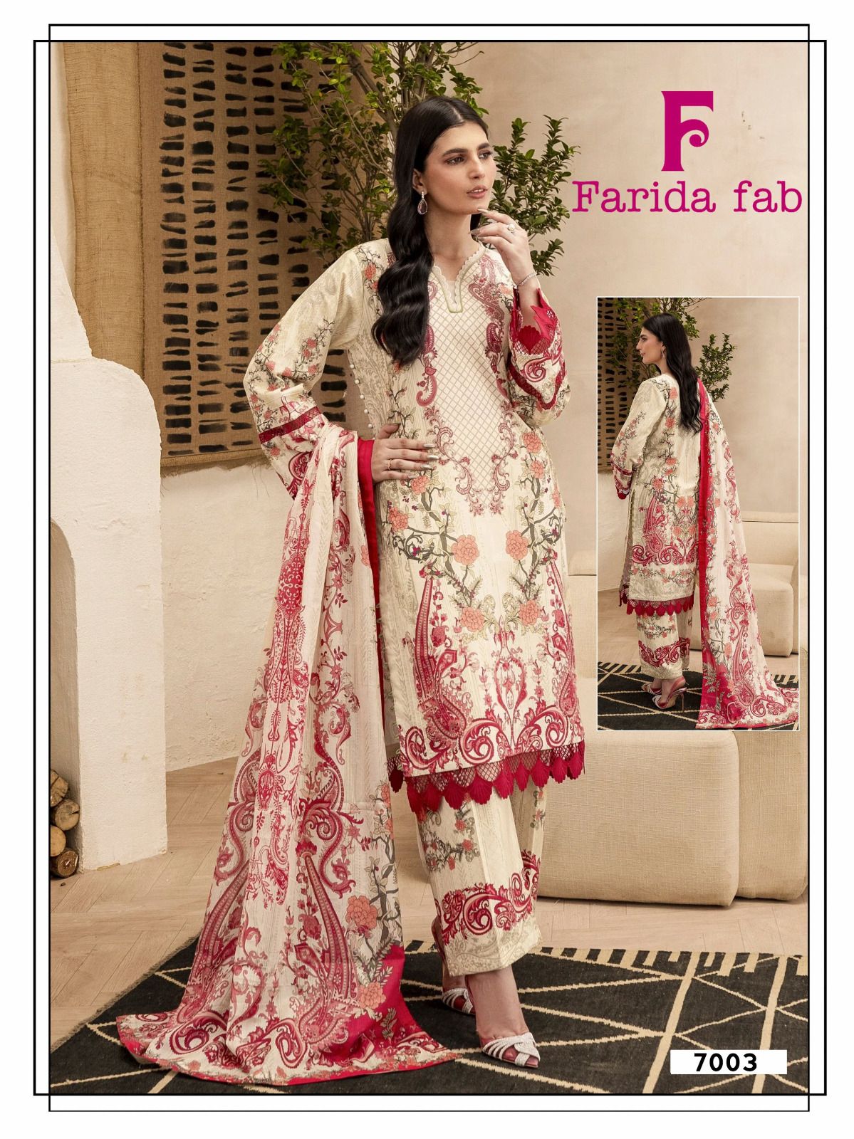 Ramsha Vol 7 Farida Fab Lawn Cotton Karachi Salwar Suits Wholesaler