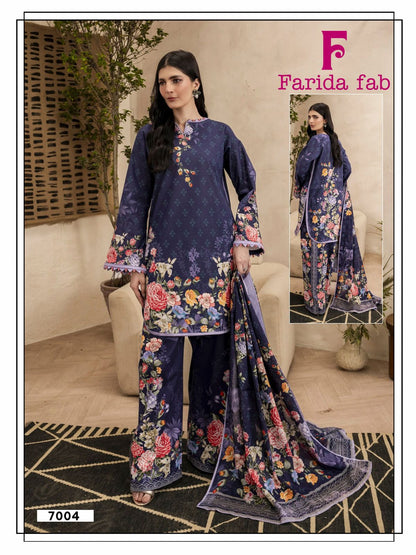 Ramsha Vol 7 Farida Fab Lawn Cotton Karachi Salwar Suits Wholesaler