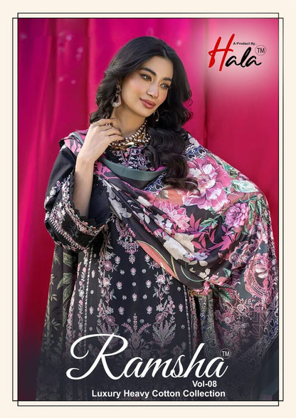 Ramsha Vol 8 Hala Cotton Karachi Salwar Suits Manufacturer India