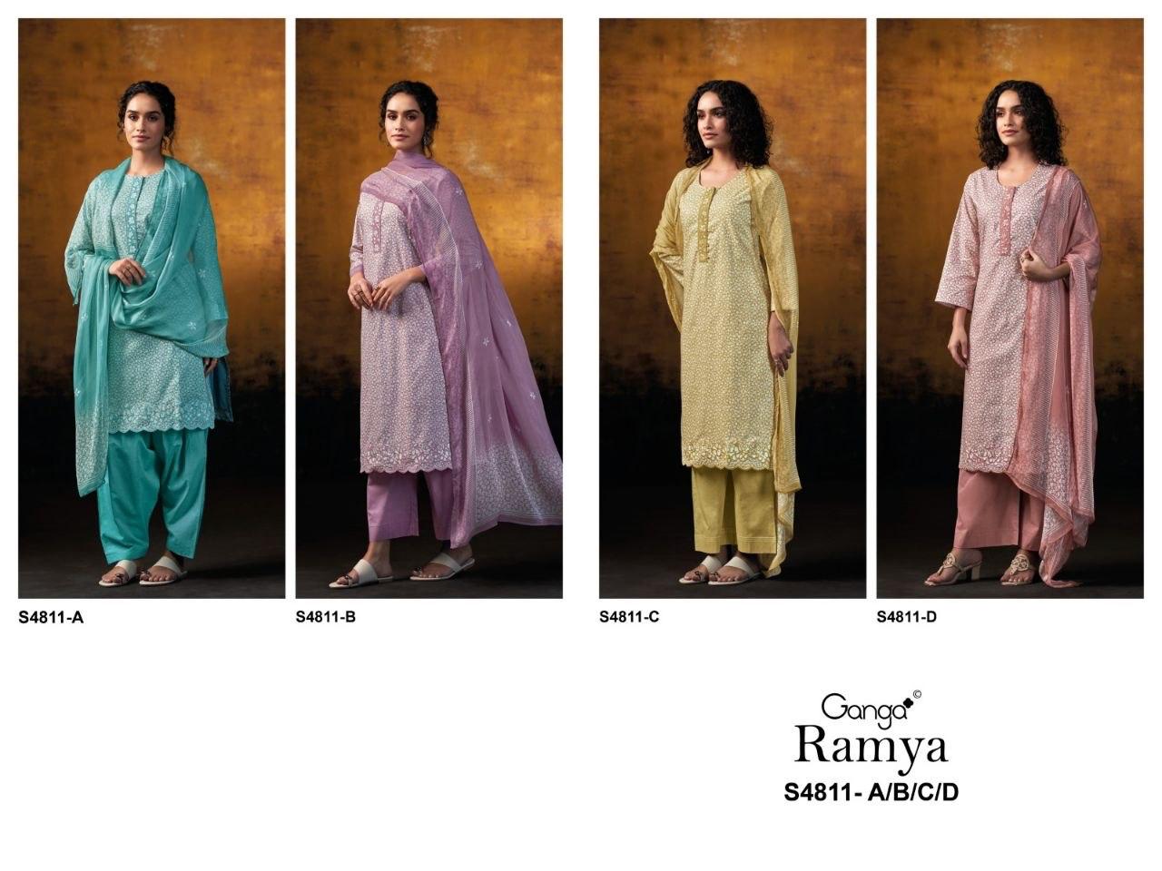 Ramya 4811 Ganga Cotton Plazzo Style Suits Wholesale