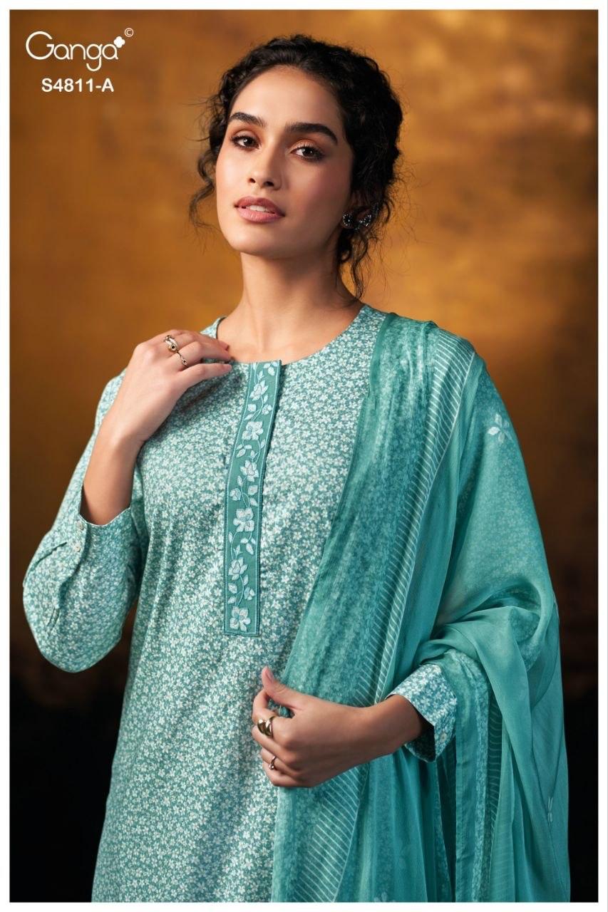 Ramya 4811 Ganga Cotton Plazzo Style Suits Wholesale