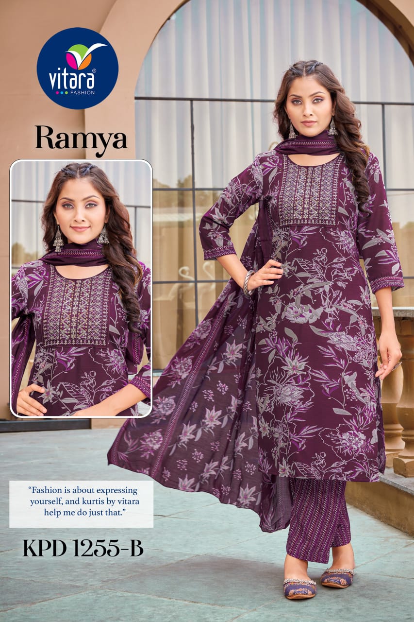 Ramya Vitara Tesla Readymade Pant Style Suits Exporter