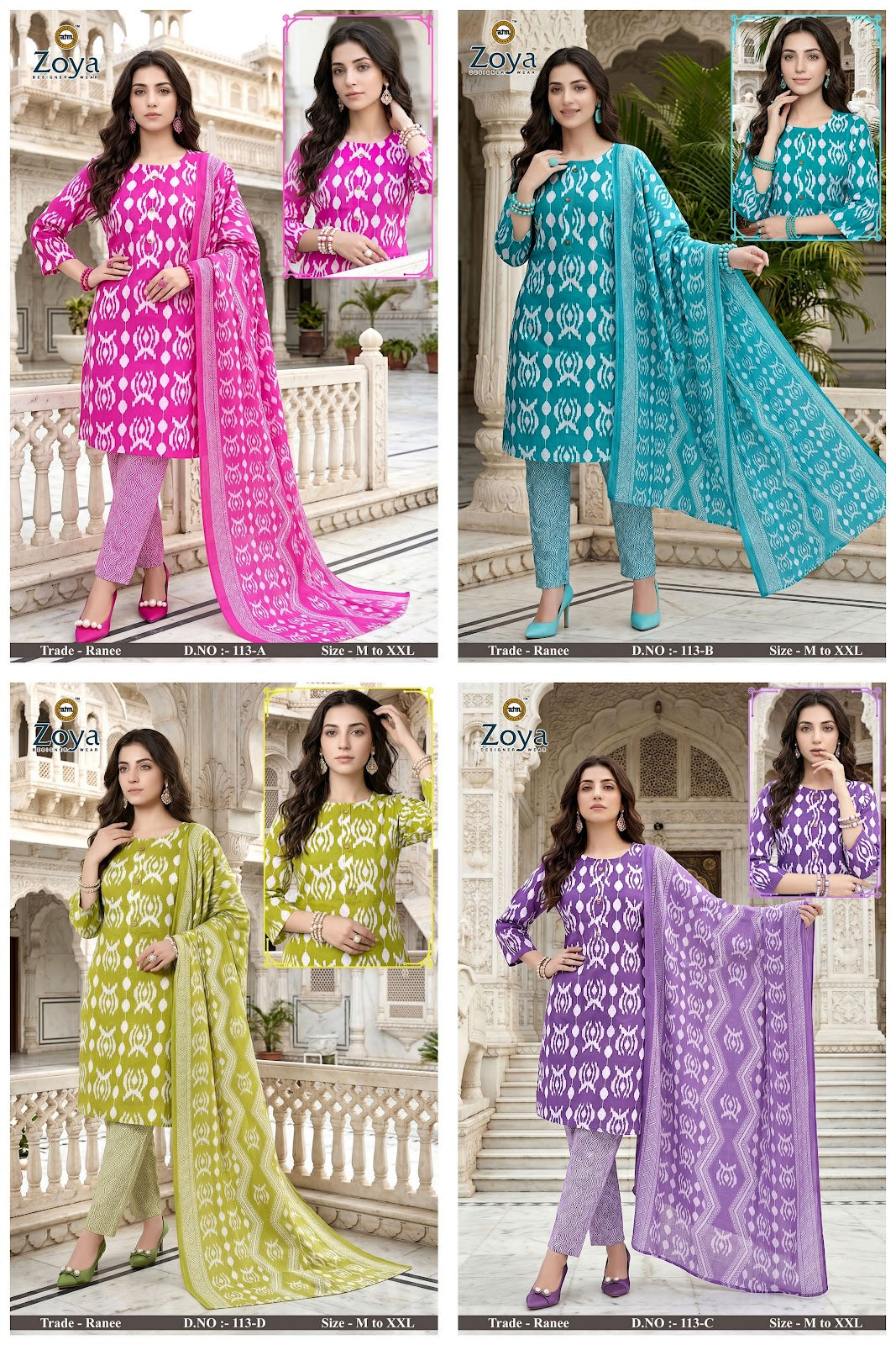 Ranee Zoya Rayon Readymade Pant Style Suits Wholesale Price