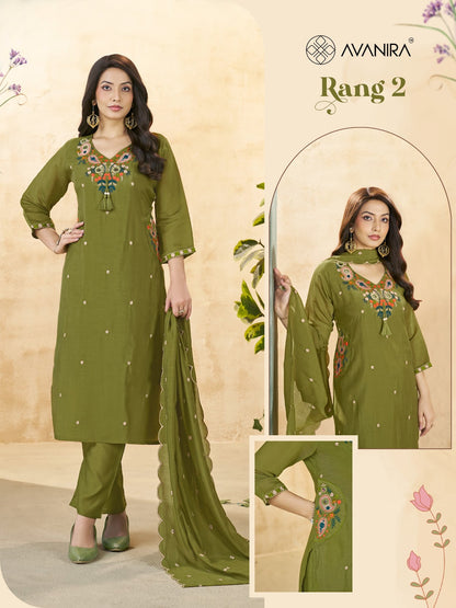 Rang 2 Avanira Mal Chanderi Readymade Pant Style Suits Wholesaler Ahmedabad