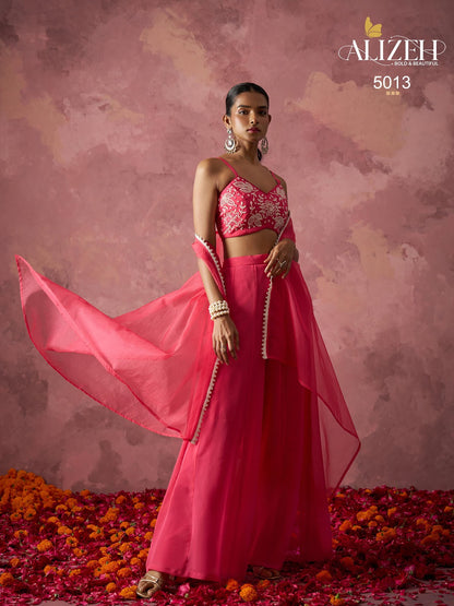 Rang 5012-5013 Alizeh Organza Indo Western Pair Manufacturer