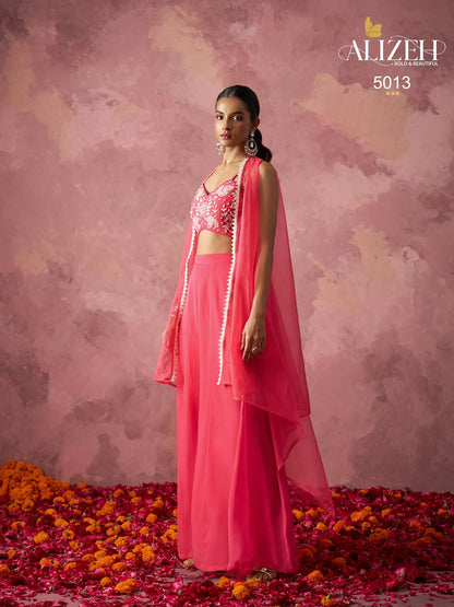 Rang 5012-5013 Alizeh Organza Indo Western Pair Manufacturer