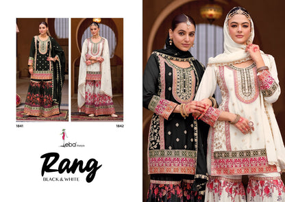 Rang Black And White Eba Lifestyle Chinon Pakistani Readymade Suits Supplier Ahmedabad