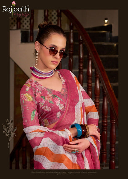 Rang De Basanti Rajpath Linen Cotton Sarees Supplier Ahmedabad