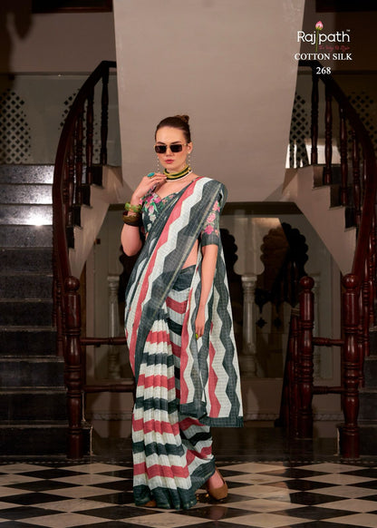 Rang De Basanti Rajpath Linen Cotton Sarees Supplier Ahmedabad