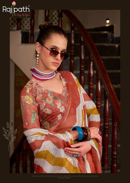 Rang De Basanti Rajpath Linen Cotton Sarees Supplier Ahmedabad