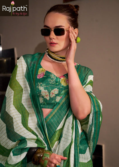 Rang De Basanti Rajpath Linen Cotton Sarees Supplier Ahmedabad