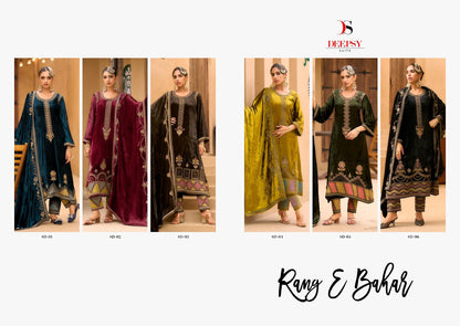Rang E Bahar Deepsy Viscose Velvet Suits Manufacturer India
